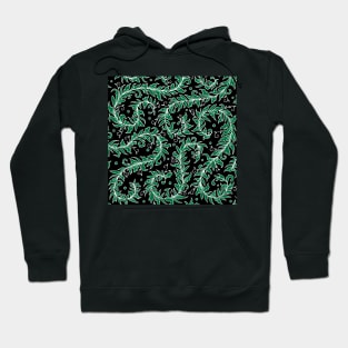 Lacy Leaves Black and Green Palette Hoodie